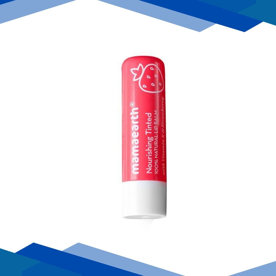 Mamaearth Nourishing Tinted 100% Natural Lip Balm with Vitamin E and Strawberry 4 gm