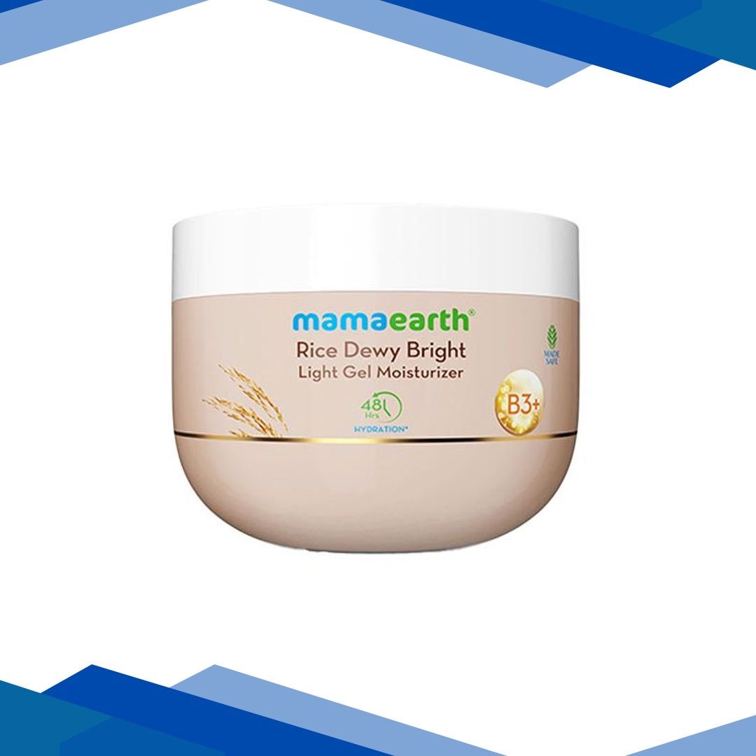 Mamaearth Rice Dewy Bright Light Gel Moisturizer with Rice Water& Niacinamide Glass-Skin Glow 200 gm