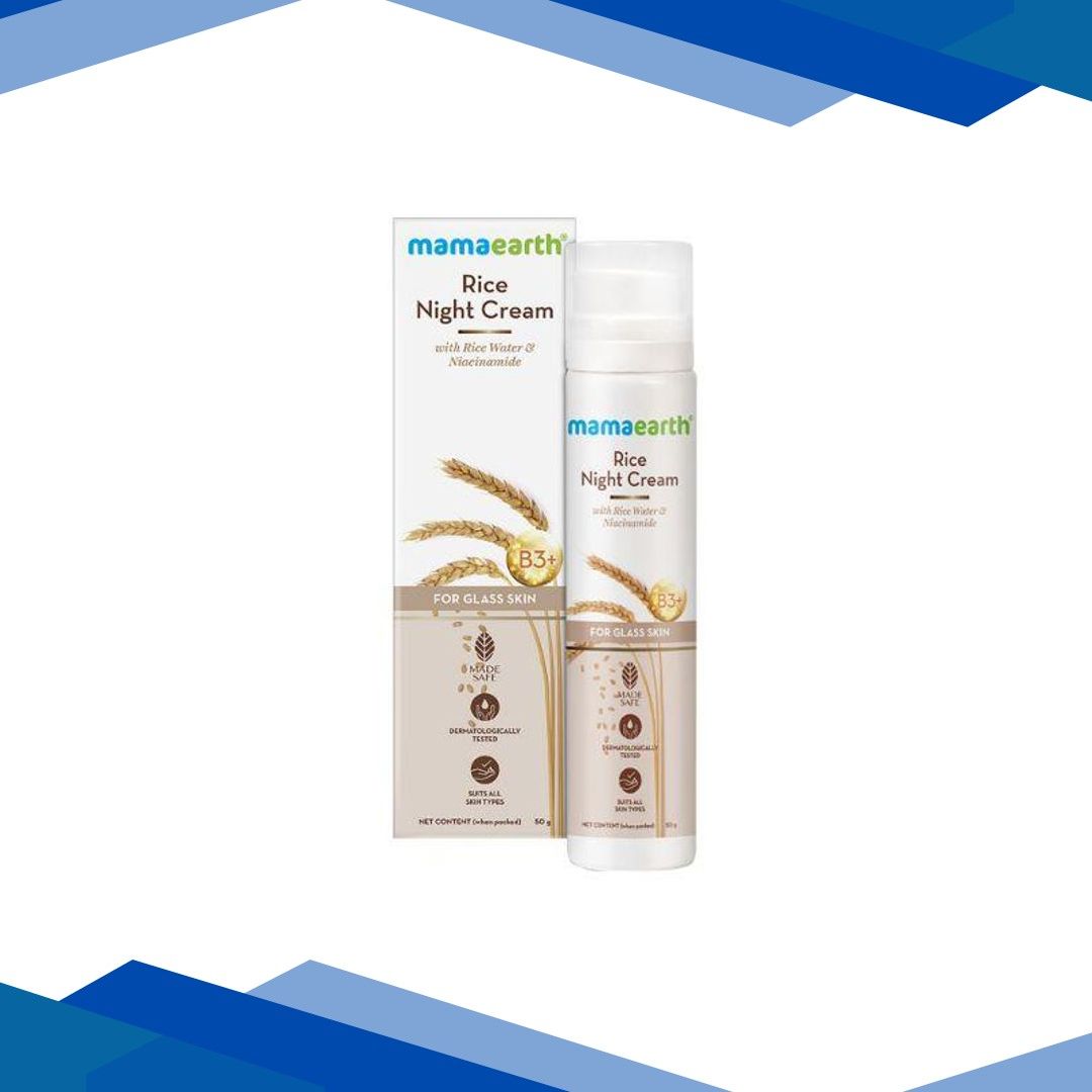 Mamaearth Rice Night Cream for Clear Skin With Rice Water & Niacinamide for Glass Skin 50 gm