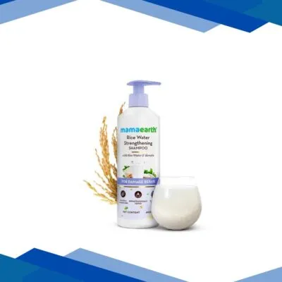 Mamaearth Rice Water Shampoo with Rice Water & Keratin for Damage Repair – Reduces Split Ends 400 ml