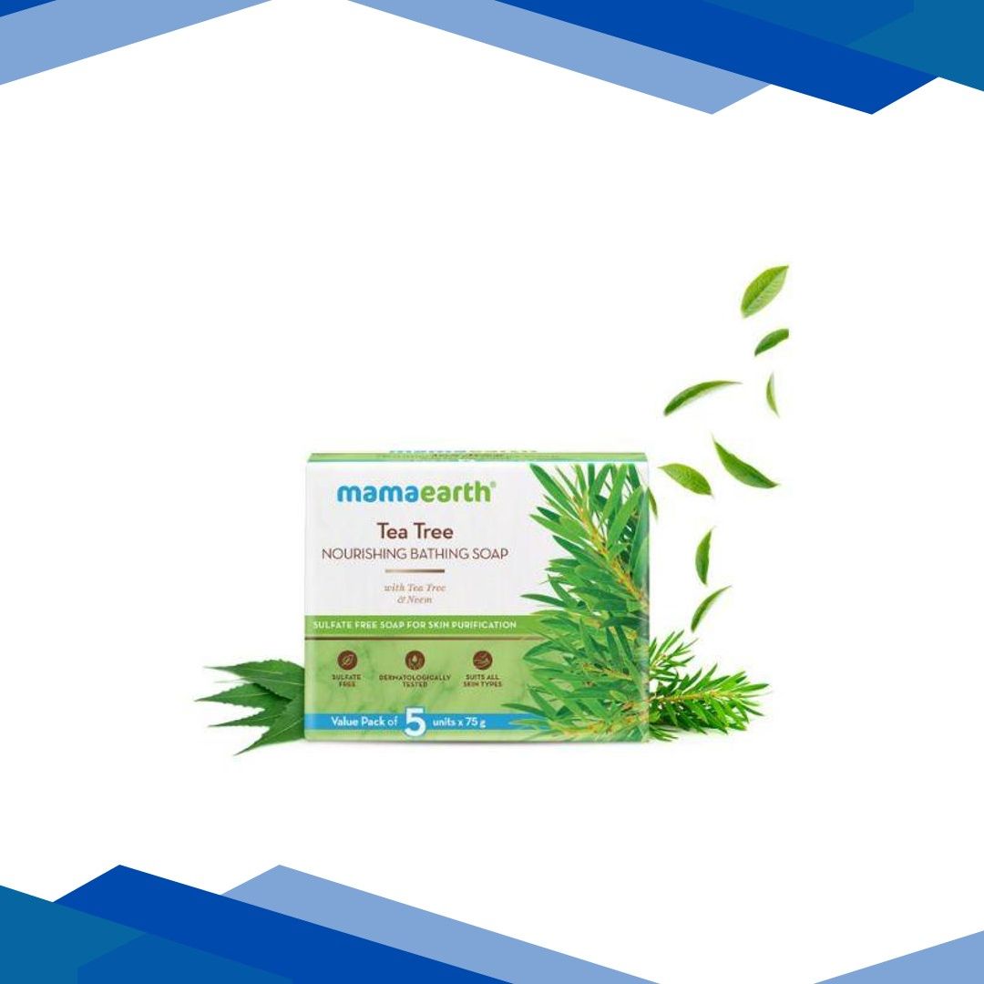 Mamaearth Tea Tree Nourishing Bathing Soap With Tea Tree and Neem for Skin Purification 75g 5’s
