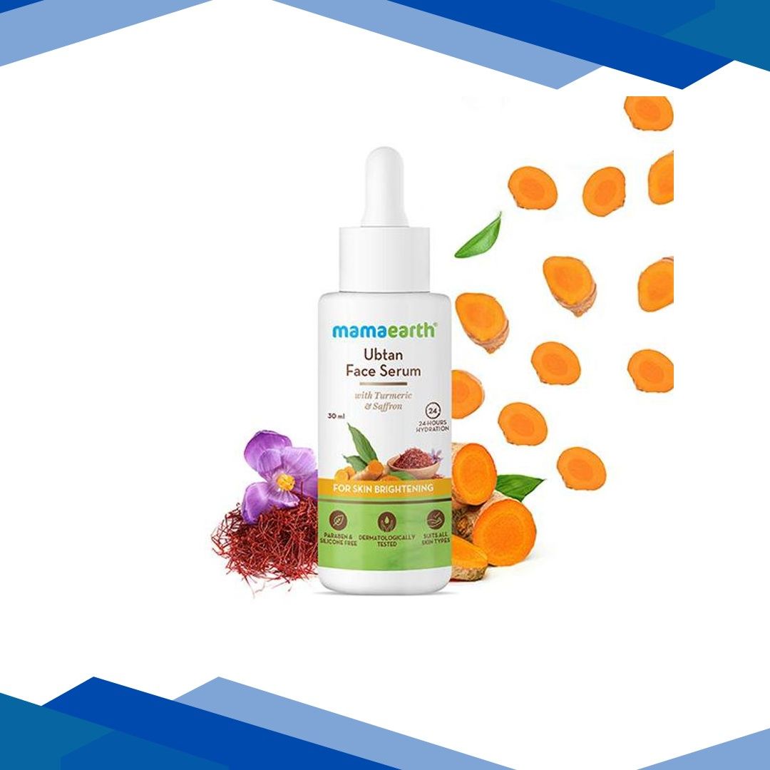 Mamaearth Ubtan Face Serum with Turmeric & Saffron For Skin Brightening 30ml