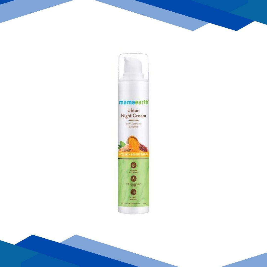 Mamaearth Ubtan Night Cream for glowing skin with Turmeric & Saffron for Skin Brightening 50 gm