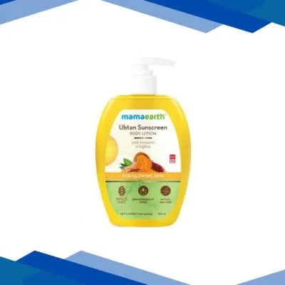 Mamaearth Ubtan Sunscreen Body Lotion SPF 30 with Turmeric & Saffron for Glowing Skin 300 ml