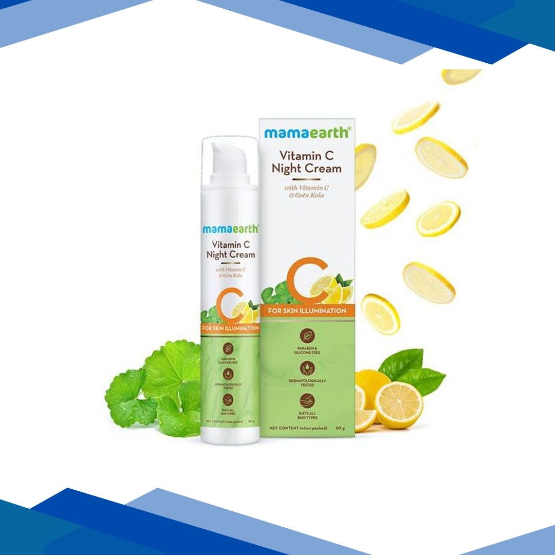 Mamaearth Vitamin C Night Cream with Gotu Kola & vitamin C for Skin Illumination 50gm