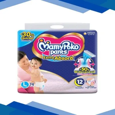 MamyPoko Pants Extra Absorb Diapers (L) 74’s