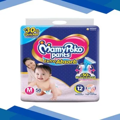 MamyPoko Pants Extra Absorb Diapers (M) 58’s