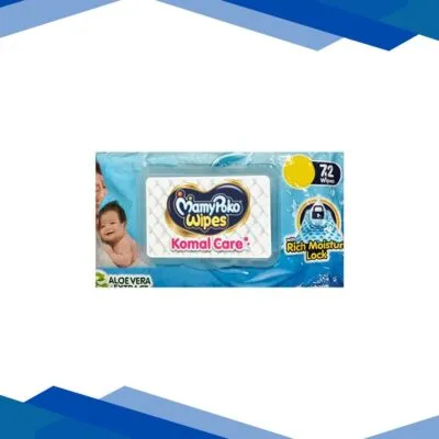 Mamypoko Wipes Komal Care Aloe Vera Extract Wipes 72’s