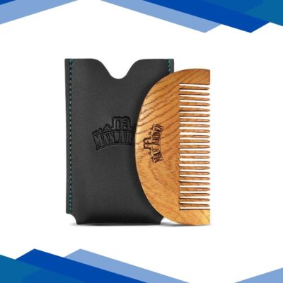 Man Arden Pure Neem Wooden Beard Comb with Leather Pouch 1’s