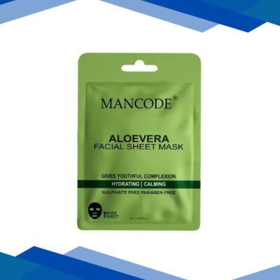 Mancode Aloe Vera Facial Sheet Mask For All Skin Types 25 gm