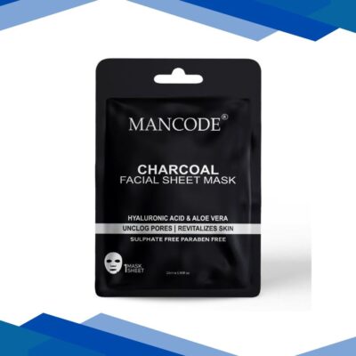 Mancode Charcoal Facial Sheet Mask For All Skin Types 25 gm
