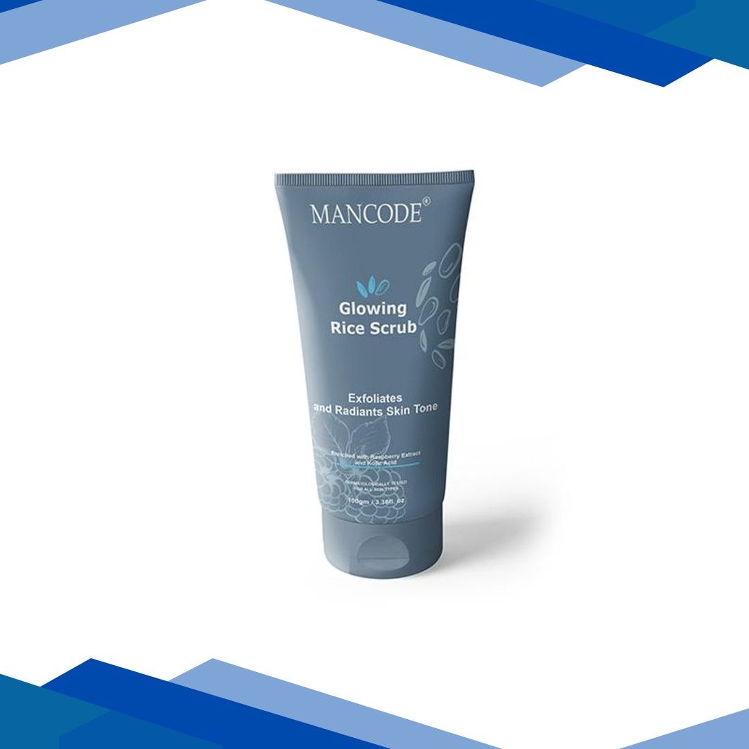 Mancode Glowing Rice Face Scrub For Exfoliates And Radiants Skin Tone 100 gm