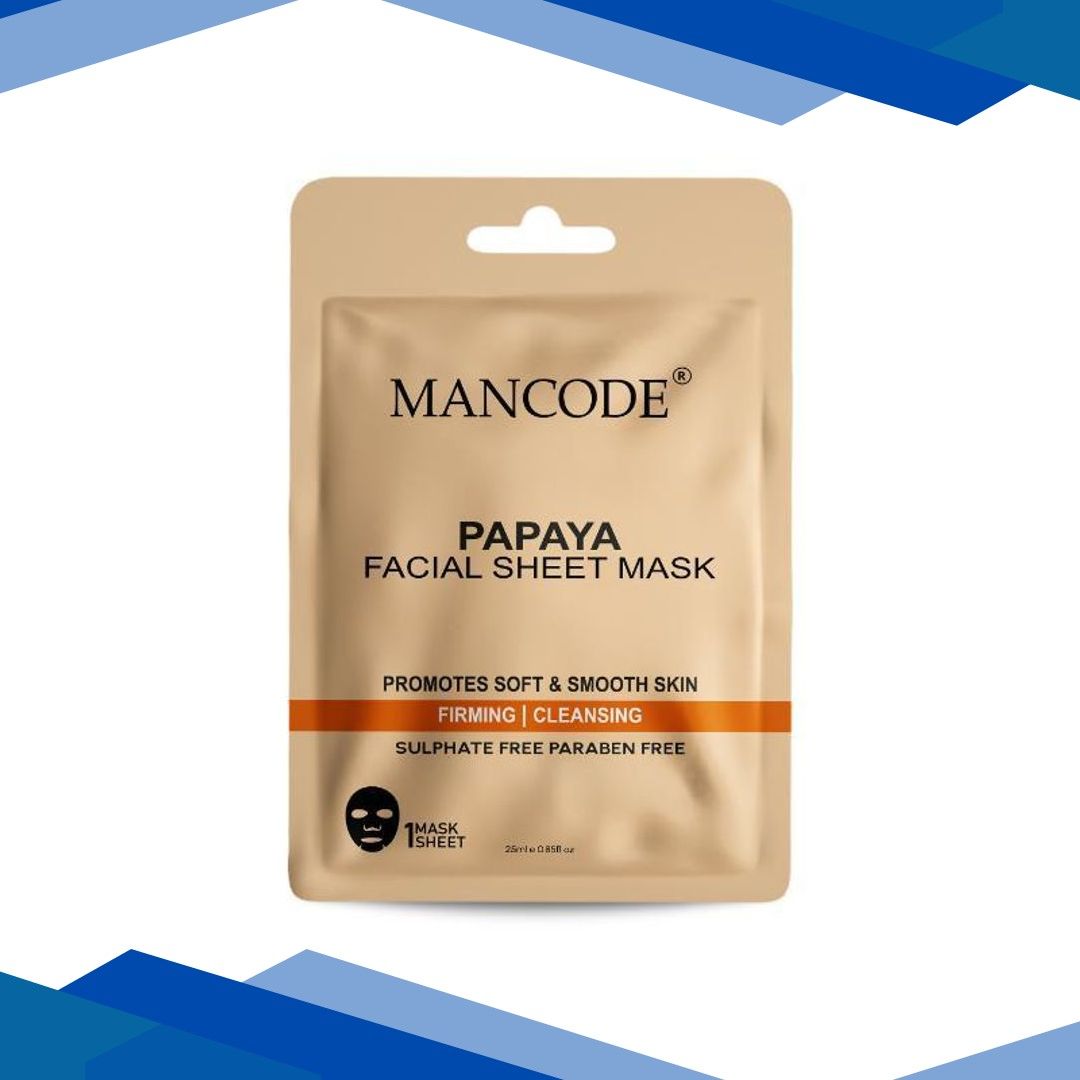 Mancode Papaya Facial Sheet Mask for All SKin Types 25 ml