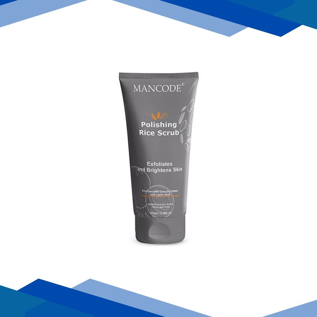 Mancode Polishing Rice Face Scrub Exfoliates And Brightens Skin 100 gm