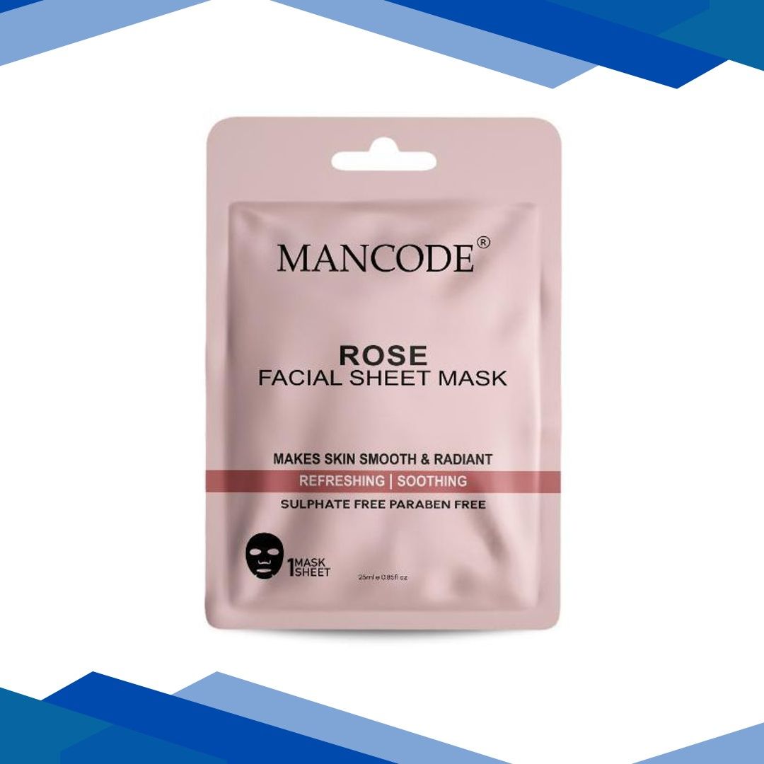 Mancode Rose Facial Sheet Mask For All Skin Types 25 gm