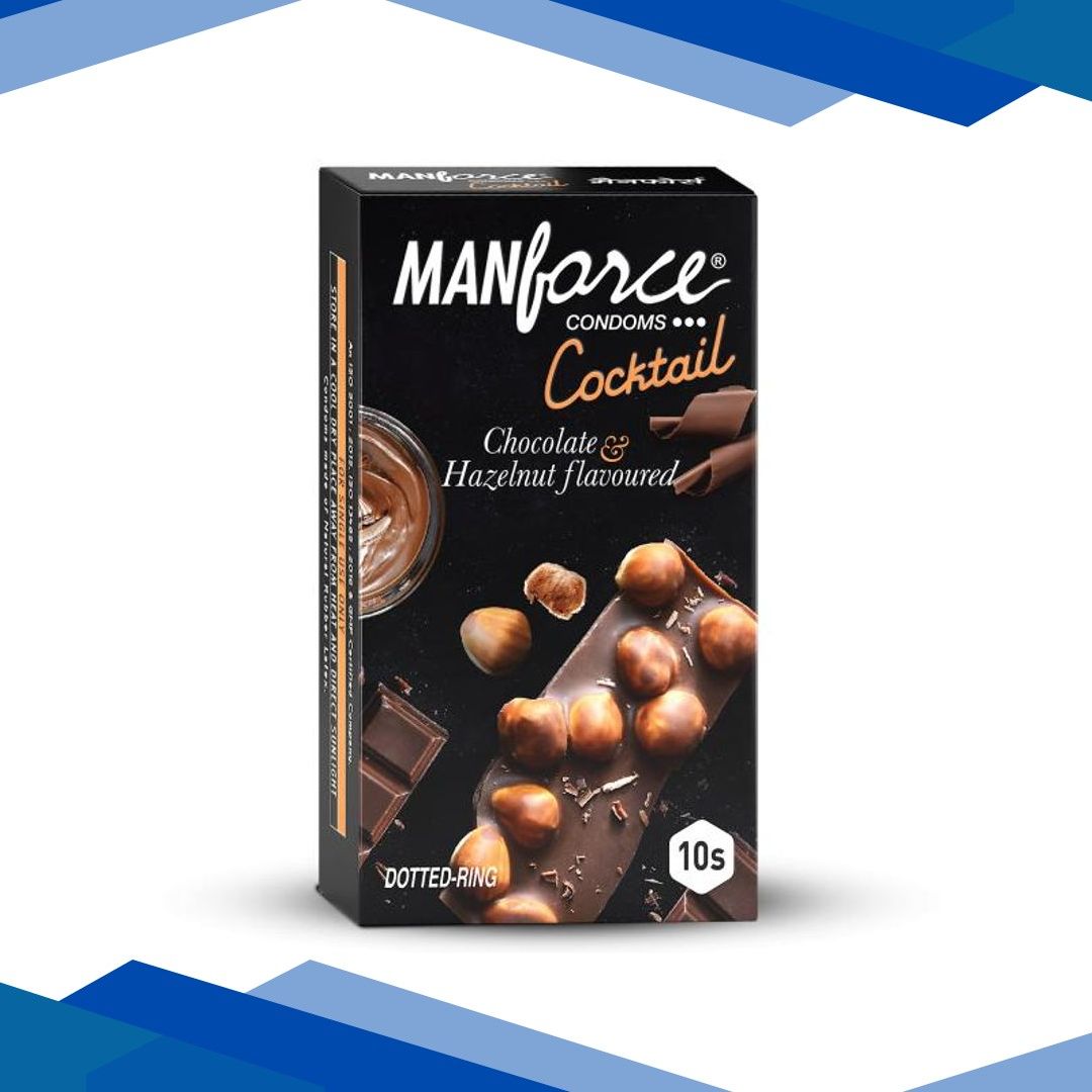 Manforce Cocktail Condoms – Chocolate & Hazelnut Flavoured 10’s