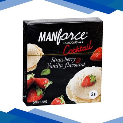 Manforce Cocktail Condoms – Strawberry & Vanilla Flavoured 3’s