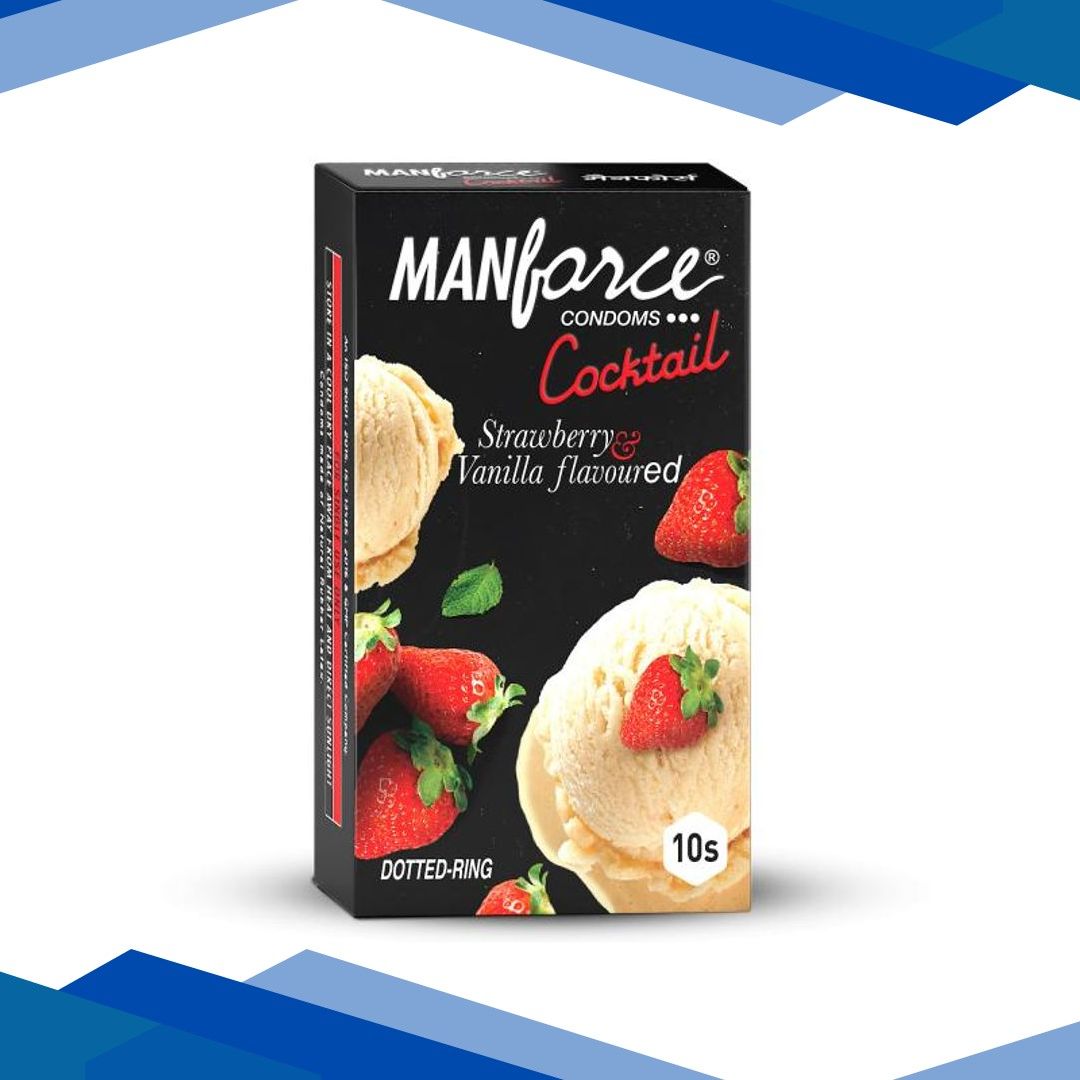 Manforce Cocktail Condoms – Strawberry & Vannila Flavoured 10’s