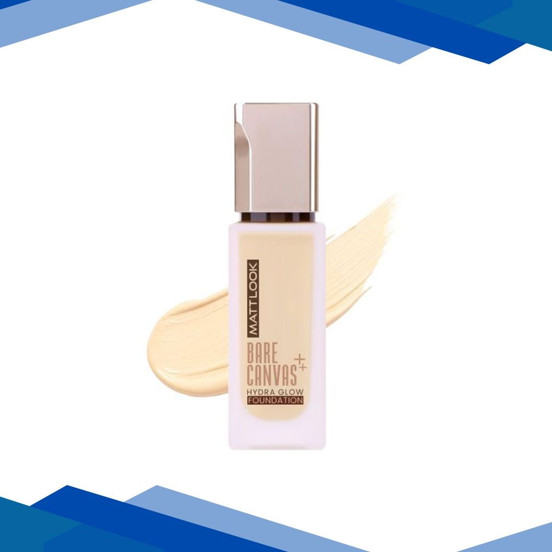Matt Look Bare Canvas Hydra Glow Foundation Enriched With Jojoba & Olive Seed Oil, Nude Glow-03 30 ml
