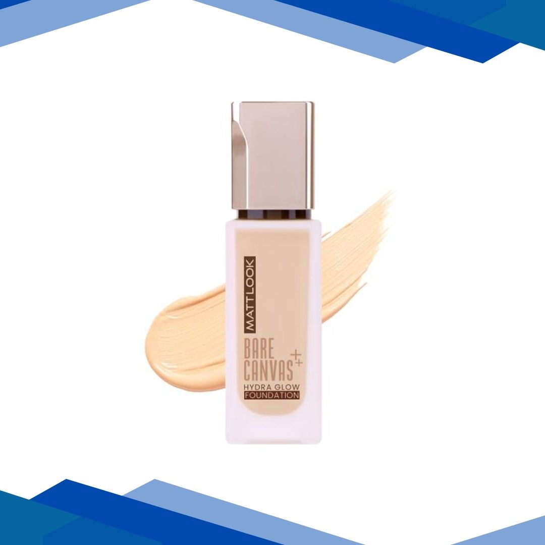 Matt Look Bare Canvas Hydra Glow Foundation Enriched With Jojoba & Olive Seed Oil, Peach Glow-05 30 ml