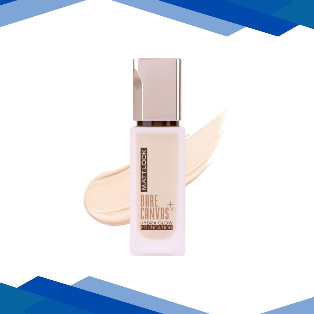 Matt Look Bare Canvas Hydra Glow Foundation Enriched With Jojoba & Olive Seed Oil, Rose Glow-01 30 ml