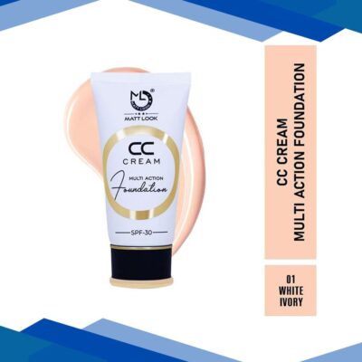 Matt Look CC Cream Multi Action Foundation- Color Correcting Full Coverage Natural Finish Concealing Blemishes, Dark Crcles 01 60 ml