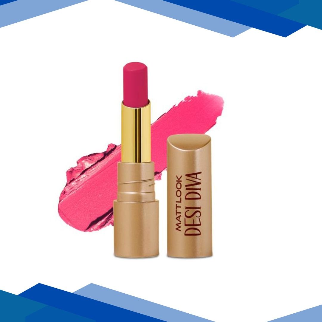 Matt Look Desi Diva HD Matte Lipstick With Hydrating Formula & Hyaluronic Acid, Bold Magenta-08 3.8 gm