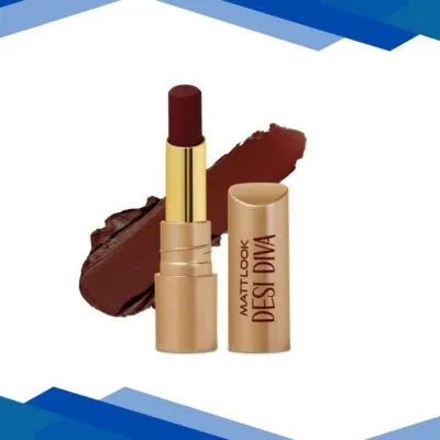 Matt Look Desi Diva HD Matte Lipstick With Hydrating Formula & Hyaluronic Acid, Daring Maroon-13 3.8 gm