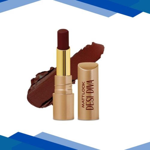 Matt Look Desi Diva HD Matte Lipstick With Hydrating Formula & Hyaluronic Acid, Daring Maroon-13 3.8 gm