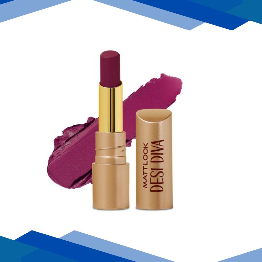 Matt Look Desi Diva HD Matte Lipstick With Hydrating Formula & Hyaluronic Acid, Plush Purple-15 3.8 gm