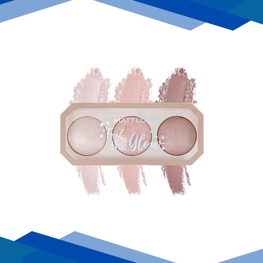 Matt Look Feel The Glow Baked Highlighter With 3 Ultimate & Extreme Pigmented Shades, Beaming Beauty-02 15 gm