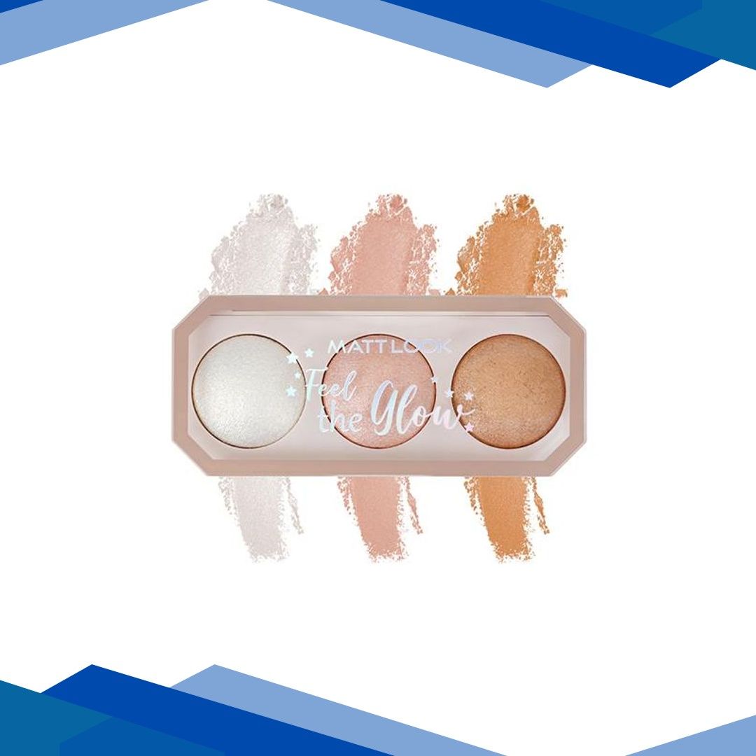 Matt Look Feel The Glow Baked Highlighter With 3 Ultimate & Extreme Pigmented Shades, Light House-01 15 gm