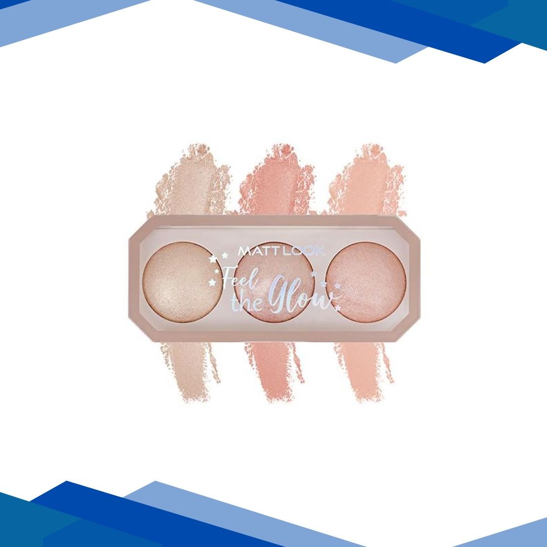 Matt Look Feel The Glow Baked Highlighter With 3 Ultimate & Extreme Pigmented Shades, Super Vibes-03 15 gm