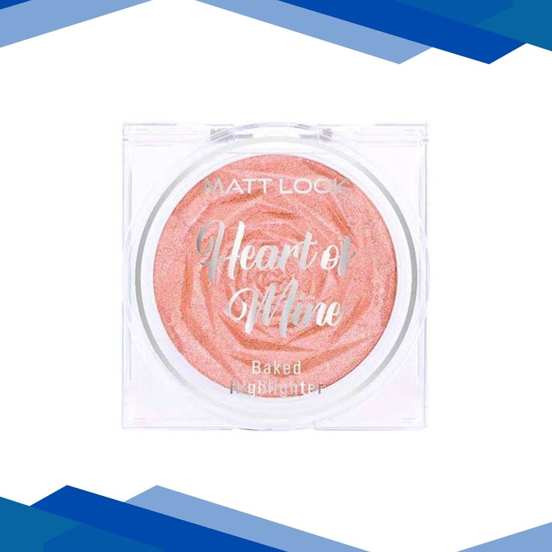 Matt Look Heart of Mine Baked Highlighter, Natural Luminous Glow, Blend Seamlessly, Ultra Pearlized Pigments, Suitable for All Skin Types, Champagne Fizz 8 gm
