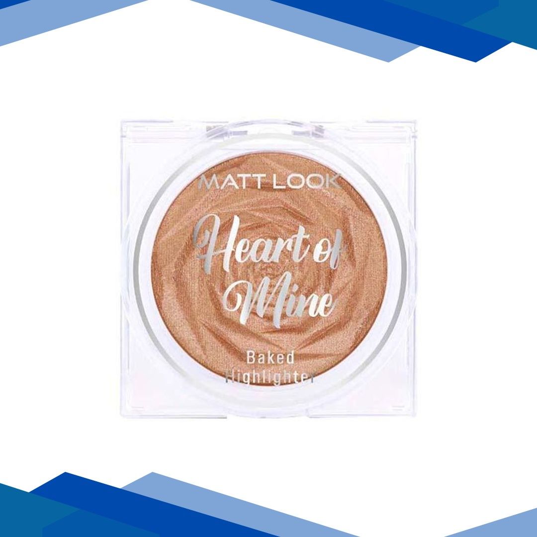 Matt Look Heart of Mine Baked Highlighter, Natural Luminous Glow, Blend Seamlessly, Ultra Pearlized Pigments, Suitable for All Skin Types, So Hollywood 8 gm