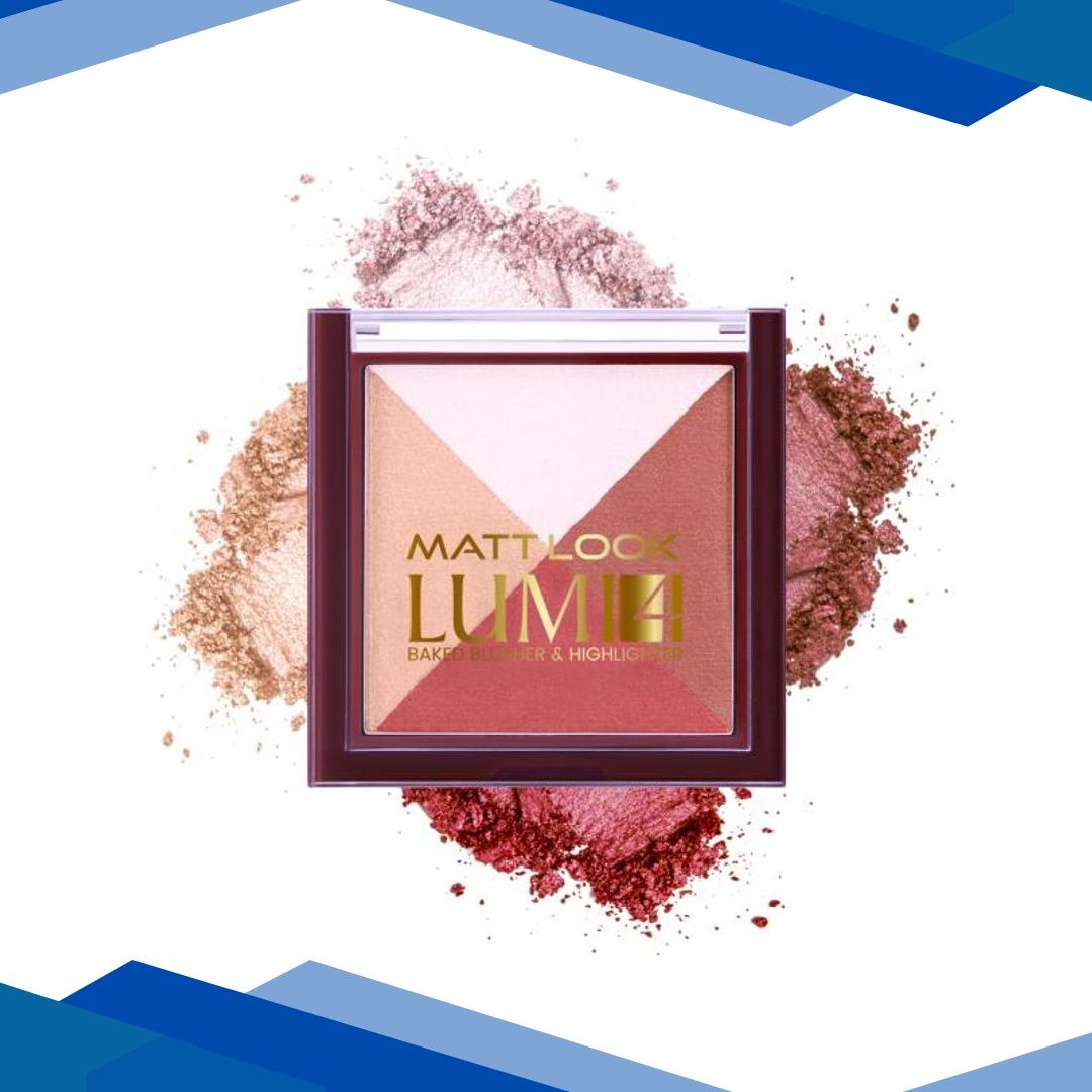 Matt Look Lumi 4 Glow Baked Blusher & Highlighter With Radiant Shine, Cherry Pop-06 7.5 gm