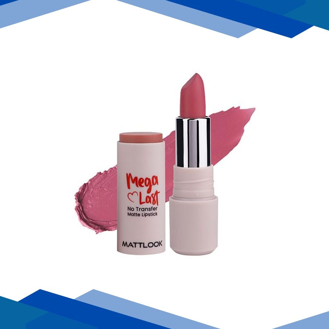 Matt Look Mega Last No Transfer Matte Lipstick With Smudge Proof Formula & Vitamin E, Dusky Rose-15 3.8 gm