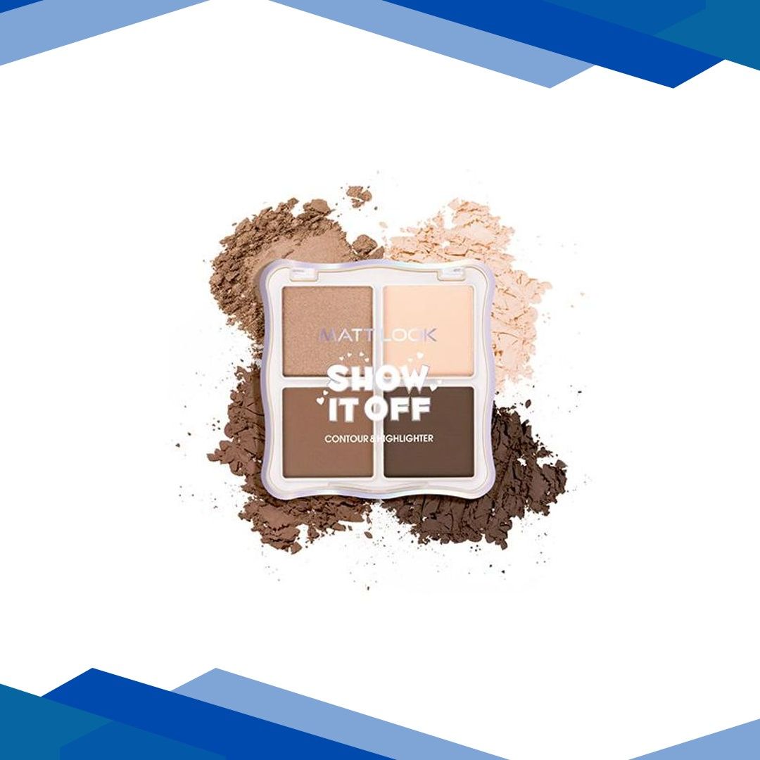 Matt Look Show it off Contour & Highlighter Combo Palette, All-In-1 Face Makeup Kit, Latte-03 18 gm