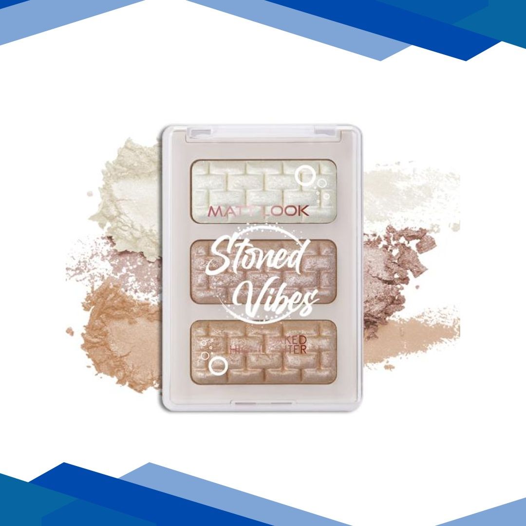 Matt Look Stoned Vibes Baked Highlighter Palette With Highly Pigmented & Lightweight Colors, Rave Party-02 25.8 gm
