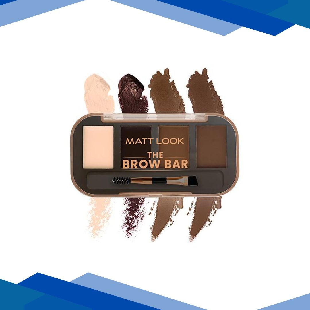 Matt Look The Brow Bar Eyeshadow & Eyebrow Enhancer Palette With Extereme Pigmented Matt Colors, Natural-02 8 gm