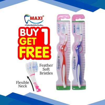 Maxi Sensitive+ Toothbrush – Soft (Buy 1 Get 1 Free)