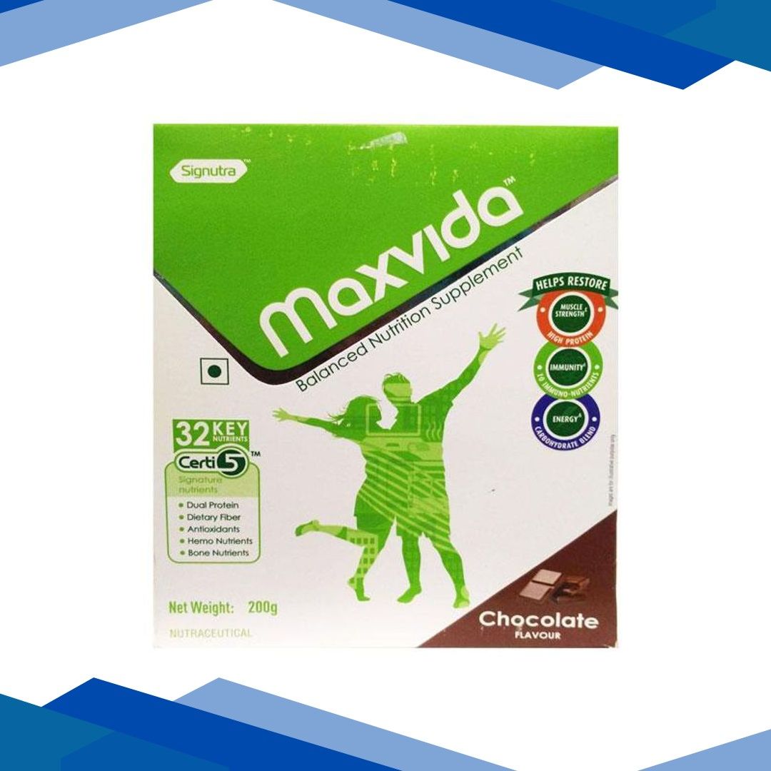 Maxvida Balanced Nutrition Supplement Powder Refill – Chocolate Flavour 200 g