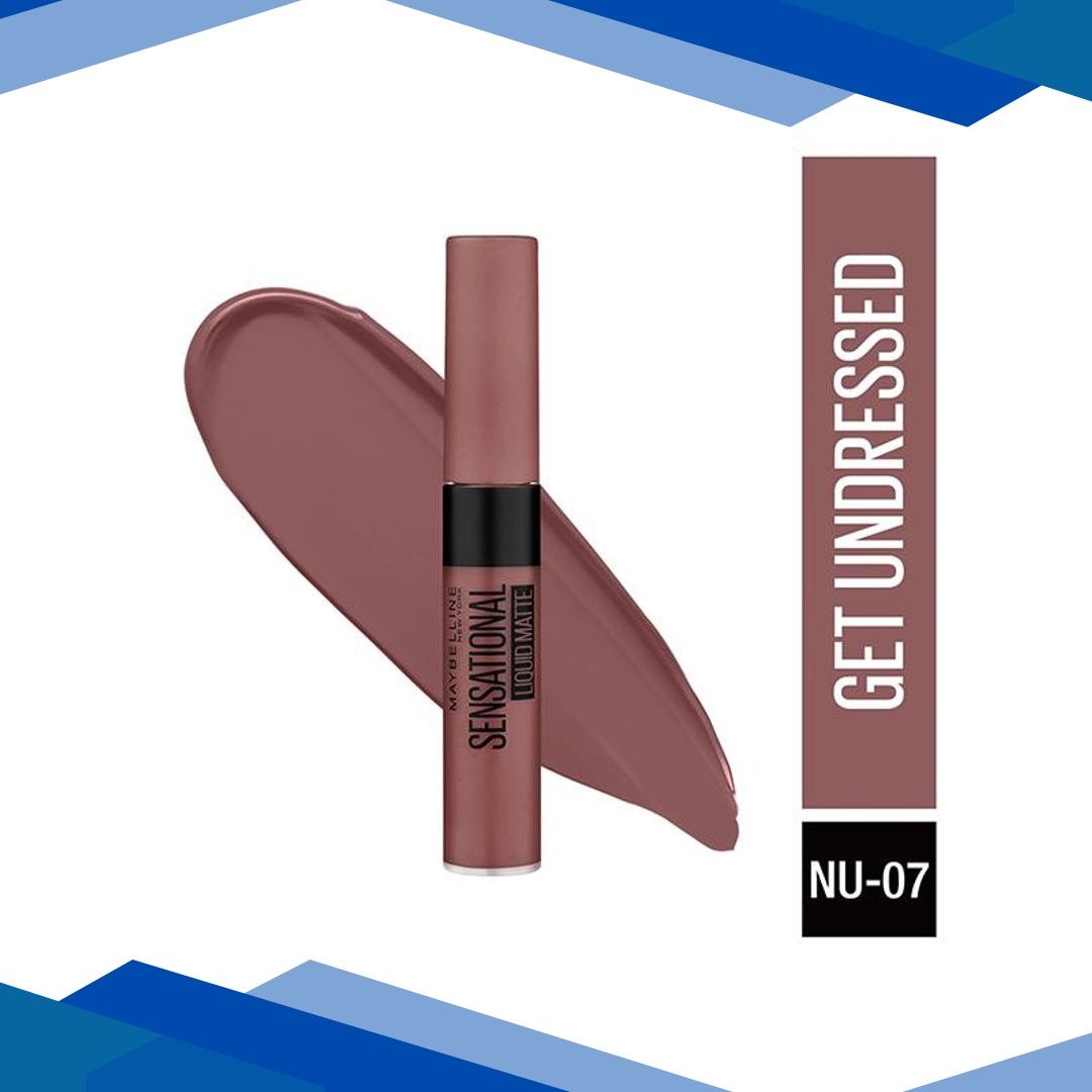 Maybelline New York Color Sensational Liquid Matte Lipstick, NU07 Get Undressed 7ml