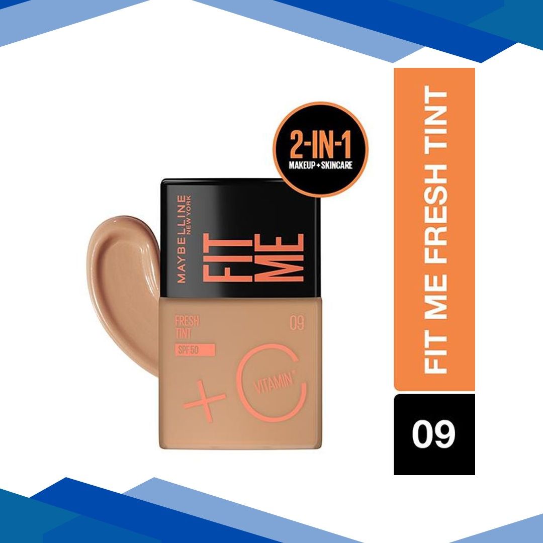 Maybelline New York Fit Me Fresh Tint With SPF 50 & Vitamin C Shade 09 Natural Coverage Skin Tint 30 ml