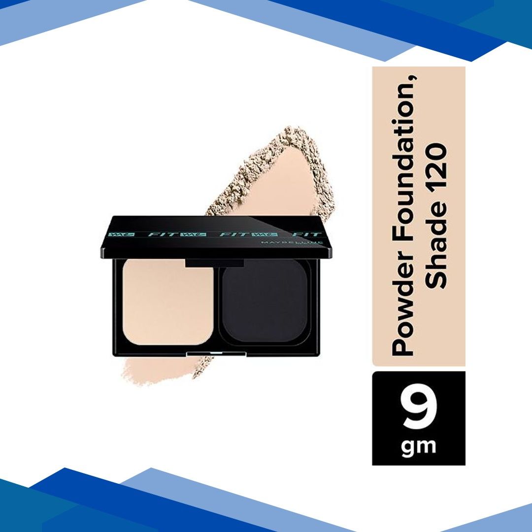 Maybelline New York Fit Me Matte + Poreless Powder Foundation 24 Hr Oil Control SPF44/Pa++++ 120 9 gm