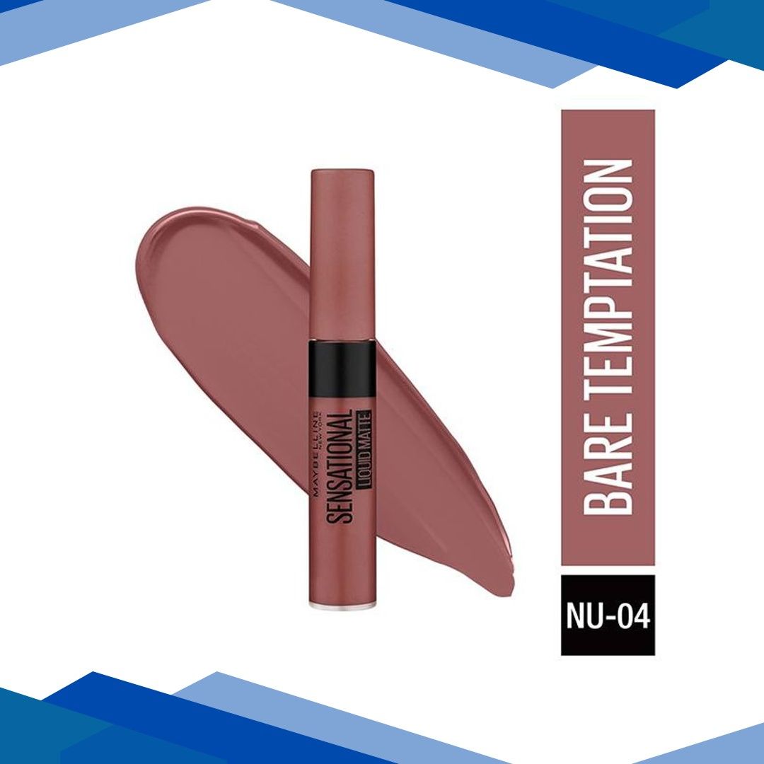 Maybelline New York Sensational Liquid Matte Lipstick, NU04 Bare Temptation 7 ml