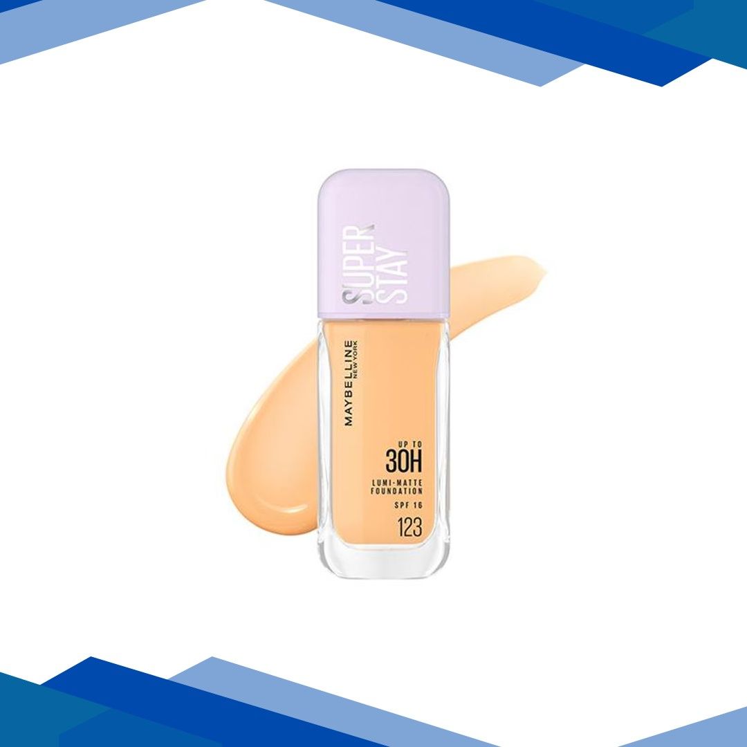 Maybelline New York Super Stay Lumi-Matte Liquid Foundation 30H Longwear Yet Light-As-Air, 123 35 ml