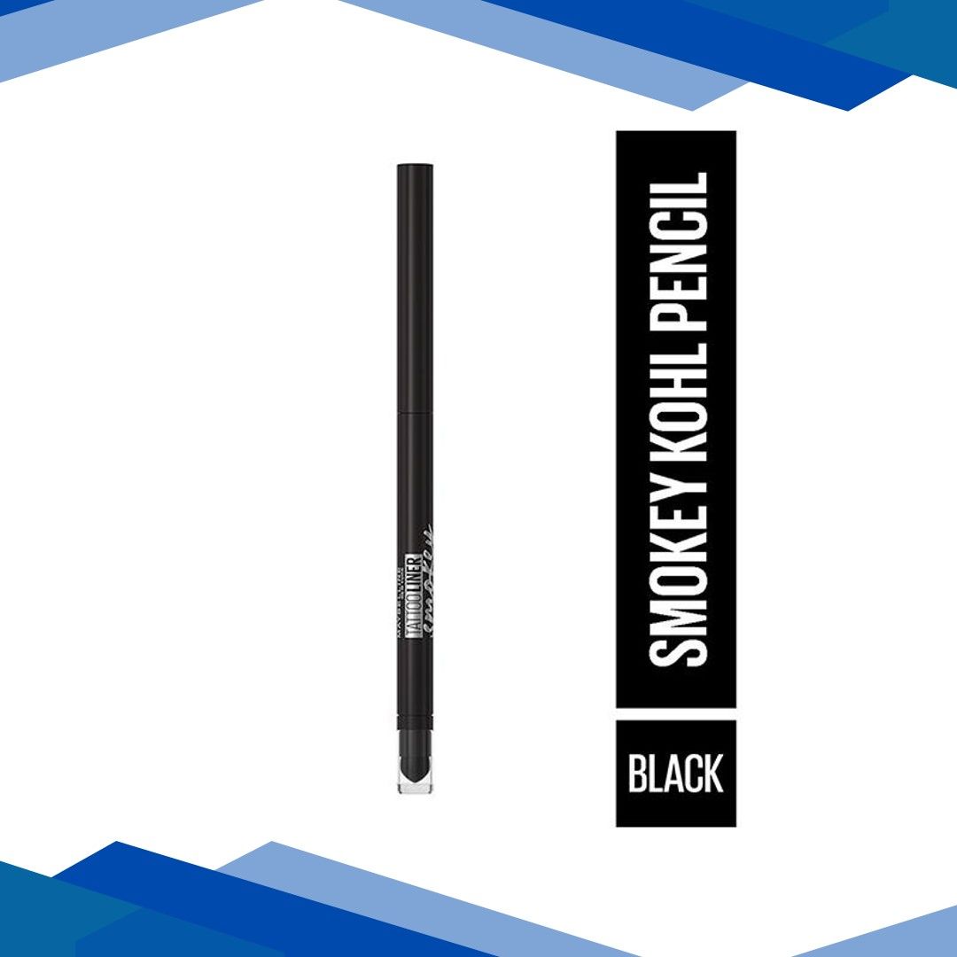 Maybelline New York Tattoo Smokey Pencil, Smudge Proof, Eyeliner – Smokey Black 0.28gm