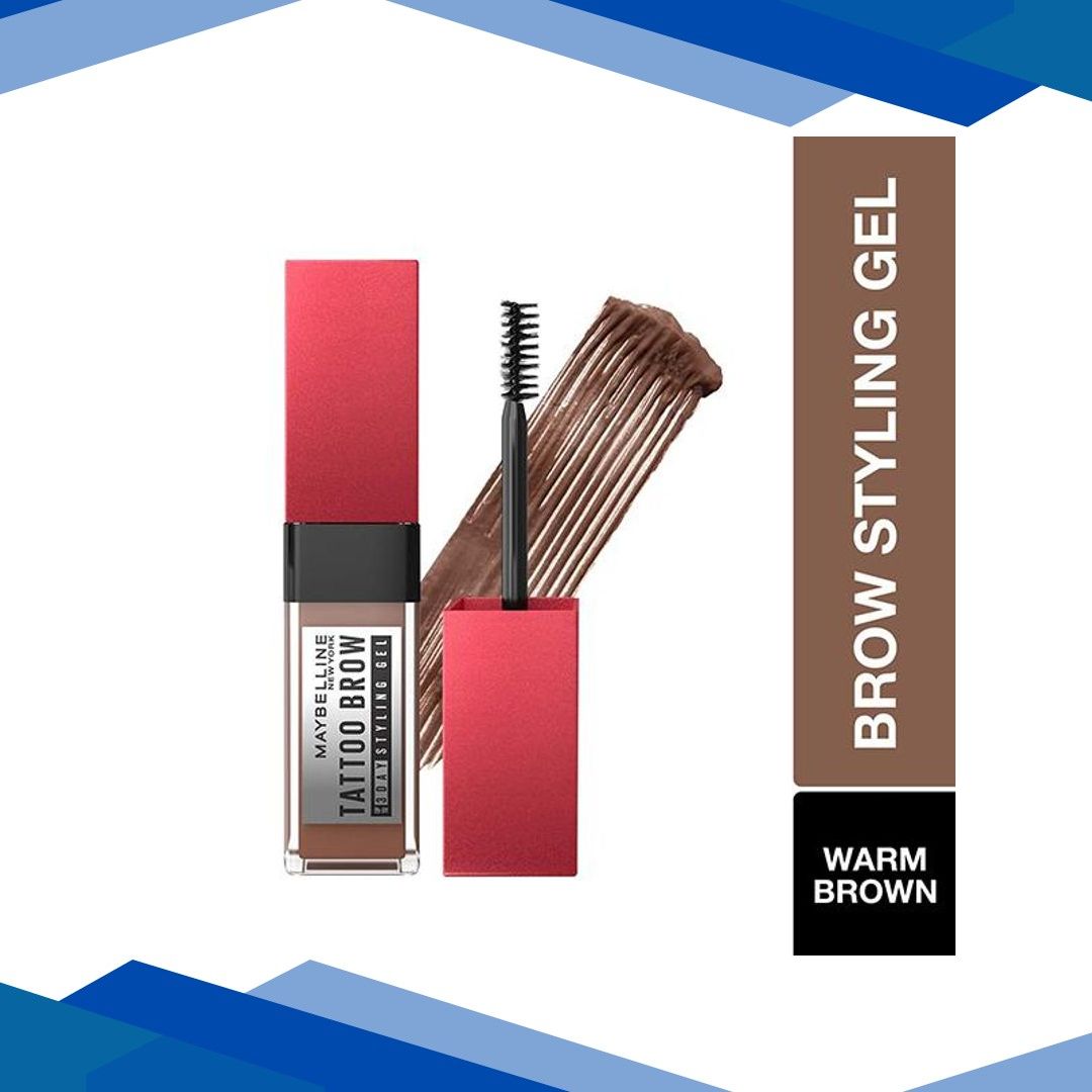 Maybelline Tattoo Brow 3 Day Styling Brow Gel Warm Brown Semi-Permanent Tinted Eyebrow Gel 6 ml