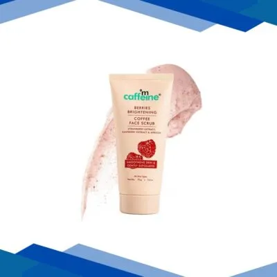 Mcaffeine Berries Brightening Coffee Face Scrub For Glow Exfoliating and Tan Removal Scrub 75 gm
